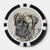 Engels Mastiff (Brindle) schilderen - Dog Art Poker Chips (Voorkant)