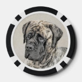 Engels Mastiff (Brindle) schilderen - Dog Art Poker Chips (Achterkant)