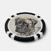 Engels Mastiff (Brindle) schilderen - Dog Art Poker Chips (Enkel)