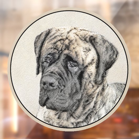 Engels Mastiff (Brindle) schilderen - Dog Art Raamsticker (Vel 2)