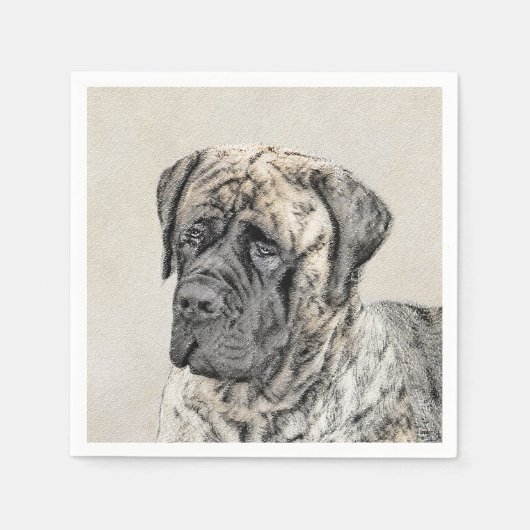 Engels Mastiff (Brindle) schilderen - Dog Art Servet (Voorkant)