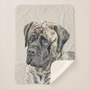 Engels Mastiff (Brindle) schilderen - Dog Art Sherpa Deken