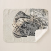 Engels Mastiff (Brindle) schilderen - Dog Art Sherpa Deken (Voorkant (horizontaal))