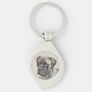 Engels Mastiff (Brindle) schilderen - Dog Art Sleutelhanger