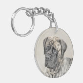Engels Mastiff (Brindle) schilderen - Dog Art Sleutelhanger (Voorkant Links)