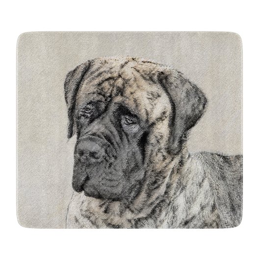 Engels Mastiff (Brindle) schilderen - Dog Art Snijplank (Voorkant)