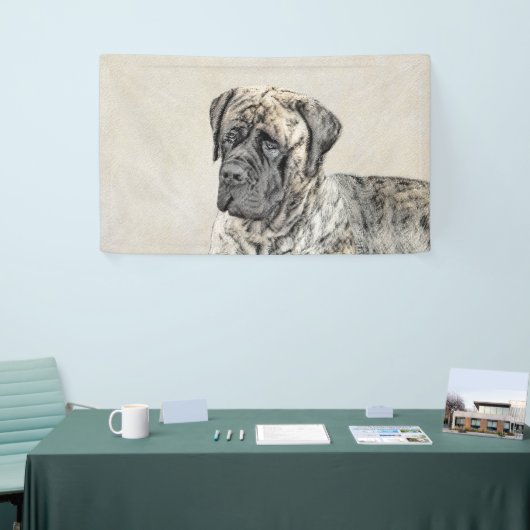 Engels Mastiff (Brindle) schilderen - Dog Art Spandoek (Beurs)