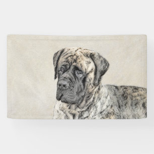 Engels Mastiff (Brindle) schilderen - Dog Art Spandoek