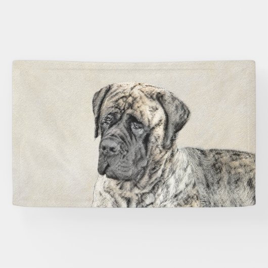 Engels Mastiff (Brindle) schilderen - Dog Art Spandoek (Horizontaal)