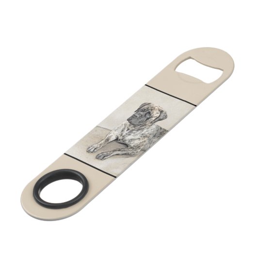 Engels Mastiff (Brindle) schilderen - Dog Art Speed Flessenopener (Voorkant Gekanteld)