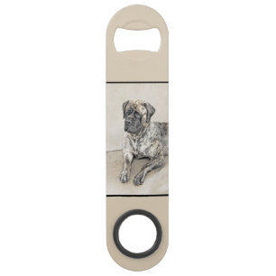 Engels Mastiff (Brindle) schilderen - Dog Art Speed Flessenopener
