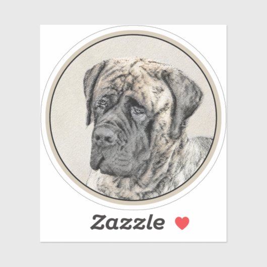 Engels Mastiff (Brindle) schilderen - Dog Art Sticker (Vel)
