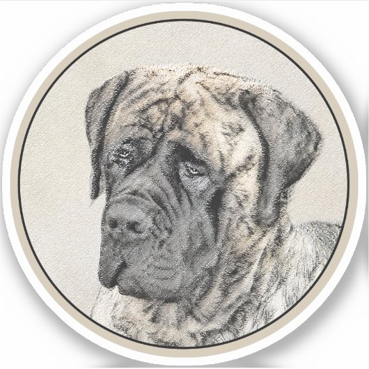 Engels Mastiff (Brindle) schilderen - Dog Art Sticker (Voorkant)