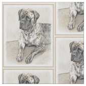Engels Mastiff (Brindle) schilderen - Dog Art Stof (Close Up)
