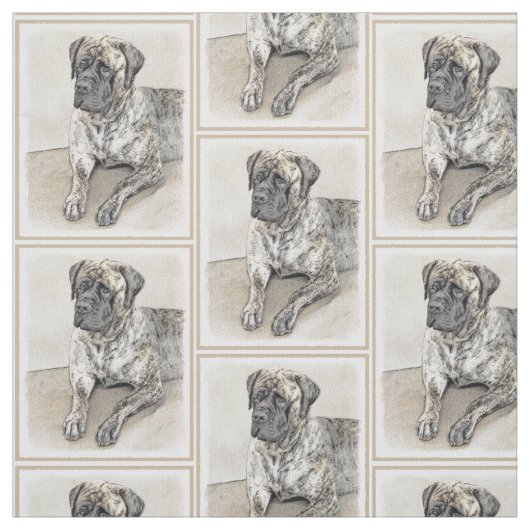 Engels Mastiff (Brindle) schilderen - Dog Art Stof (Swatch)