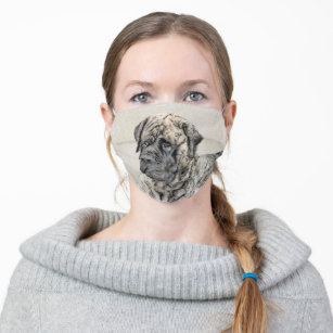 Engels Mastiff (Brindle) schilderen - Dog Art Stoffen Mondkapje