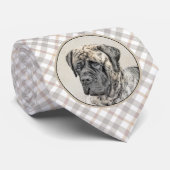 Engels Mastiff (Brindle) schilderen - Dog Art Stropdas (Opgerold)