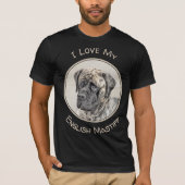 Engels Mastiff (Brindle) schilderen - Dog Art T-shirt (Voorkant)
