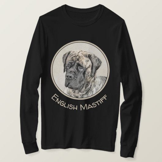 Engels Mastiff (Brindle) schilderen - Dog Art T-shirt (Design voorkant)