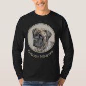 Engels Mastiff (Brindle) schilderen - Dog Art T-shirt (Voorkant)