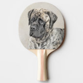 Engels Mastiff (Brindle) schilderen - Dog Art Tafeltennisbatje (Achterkant)