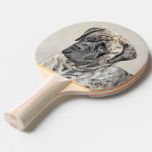 Engels Mastiff (Brindle) schilderen - Dog Art Tafeltennisbatje (Voorkant Gekanteld)