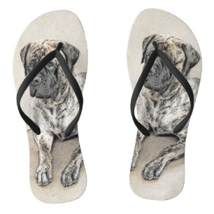 Engels Mastiff (Brindle) schilderen - Dog Art Teenslippers