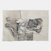 Engels Mastiff (Brindle) schilderen - Dog Art Theedoek (Horizontaal)