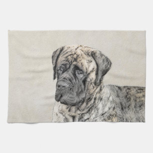 Engels Mastiff (Brindle) schilderen - Dog Art Theedoek