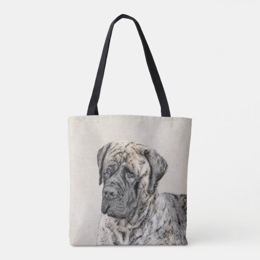 Engels Mastiff (Brindle) schilderen - Dog Art Tote Bag (Achterkant)