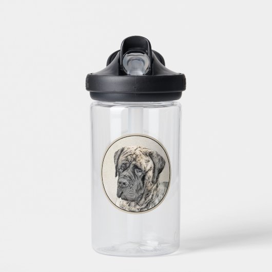 Engels Mastiff (Brindle) schilderen - Dog Art Waterfles (Voorkant)
