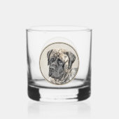 Engels Mastiff (Brindle) schilderen - Dog Art Whisky Glas (Voorkant)