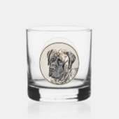 Engels Mastiff (Brindle) schilderen - Dog Art Whisky Glas (Achterkant)