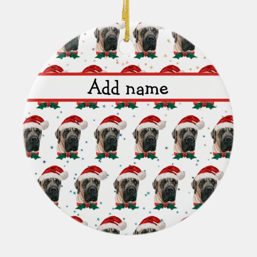 Engels Mastiff Dog Breed Christmas Keramisch Ornament (Achterkant)