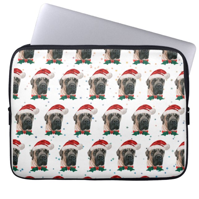 Engels Mastiff Dog Breed Christmas Laptop Sleeve (Voorkant)