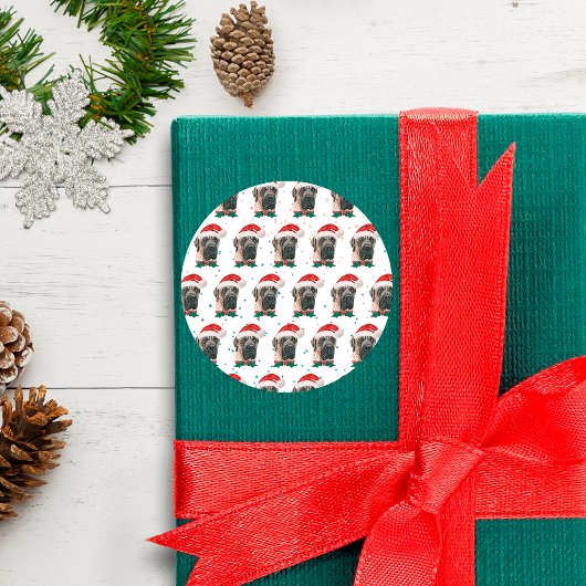 Engels Mastiff Dog Breed Christmas Ronde Sticker