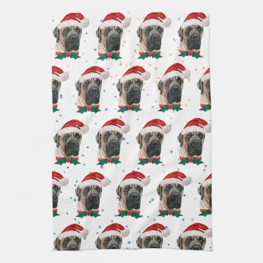 Engels Mastiff Dog Breed Christmas Theedoek (Verticaal)