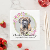 Engels Mastiff Hond bruiloft servetten met foto (Insitu)
