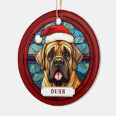 Engels Mastiff Keramische Cirkel Ornament (Links)