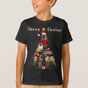 Engels Mastiff Kerstboom Xmas Hondenliefhebber T-shirt