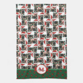 Engels Mastiff Pattern Monogram Kerstmis Dog Theedoek (Verticaal)