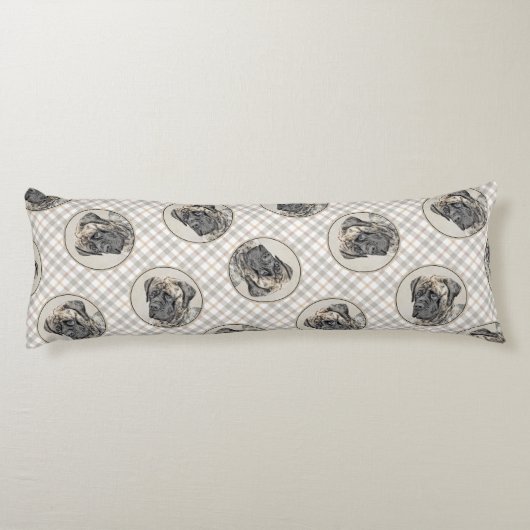 Engels Mastiff Schilderij Brindle Originele Hond A Lichaamskussen (Achterkant)