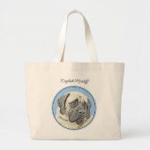 Engels Mastiff Schilderij Fawn Originele Pet Dog A Grote Tote Bag (Voorkant)