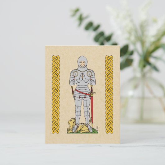 Engels Medieval Knight Circa 1430 Briefkaart (Staand voorkant)