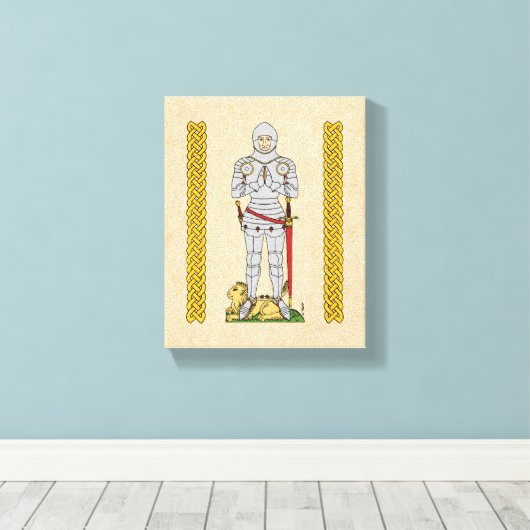 Engels Medieval Knight Circa 1430 Canvas Afdruk (Insitu (Houten vloer))