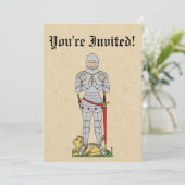 Engels Medieval Knight Circa 1430 Kaart (Staand voorkant)