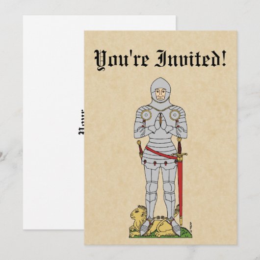 Engels Medieval Knight Circa 1430 Kaart (Voorkant / Achterkant)