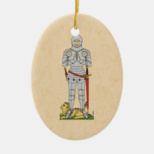 Engels Medieval Knight Circa 1430 Keramisch Ornament