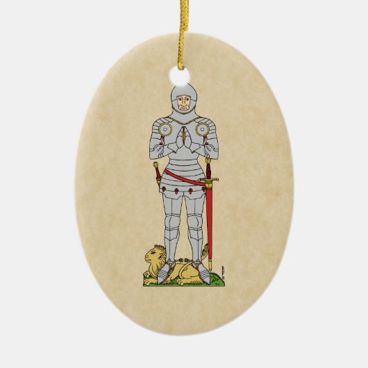 Engels Medieval Knight Circa 1430 Keramisch Ornament (Voorkant)