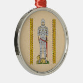 Engels Medieval Knight Circa 1430 Metalen Ornament (Rechts)